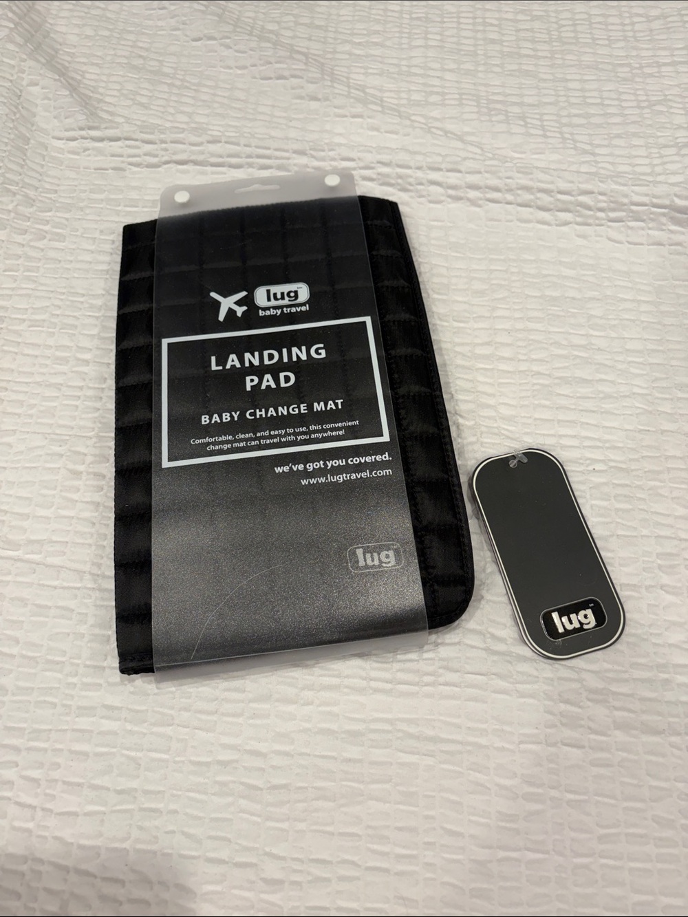 lug Quilted Landing Pad Baby Change Mat - Black
14” w x 22”h when opened